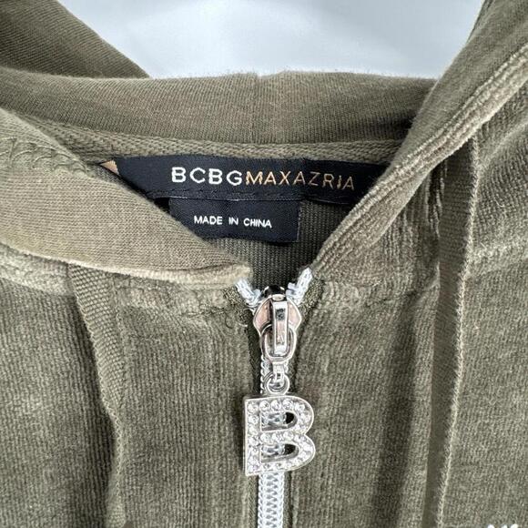 vintage 90s y2k bcbg maxazria velour track suit medium M green juicy lounge - Picture 4 of 12